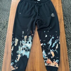 Jordan Black Joggers with Artistic Design